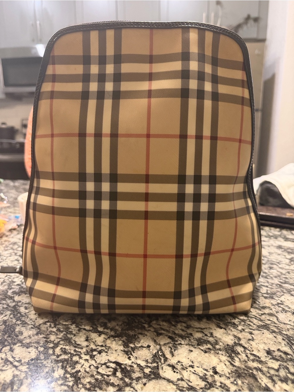 Burberry nova check Beige Plaid Backpack great condition vintage